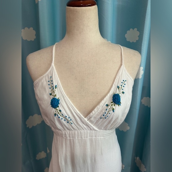 Gypsy cotton embroidered floral faerie dress.- S - Picture 3 of 6